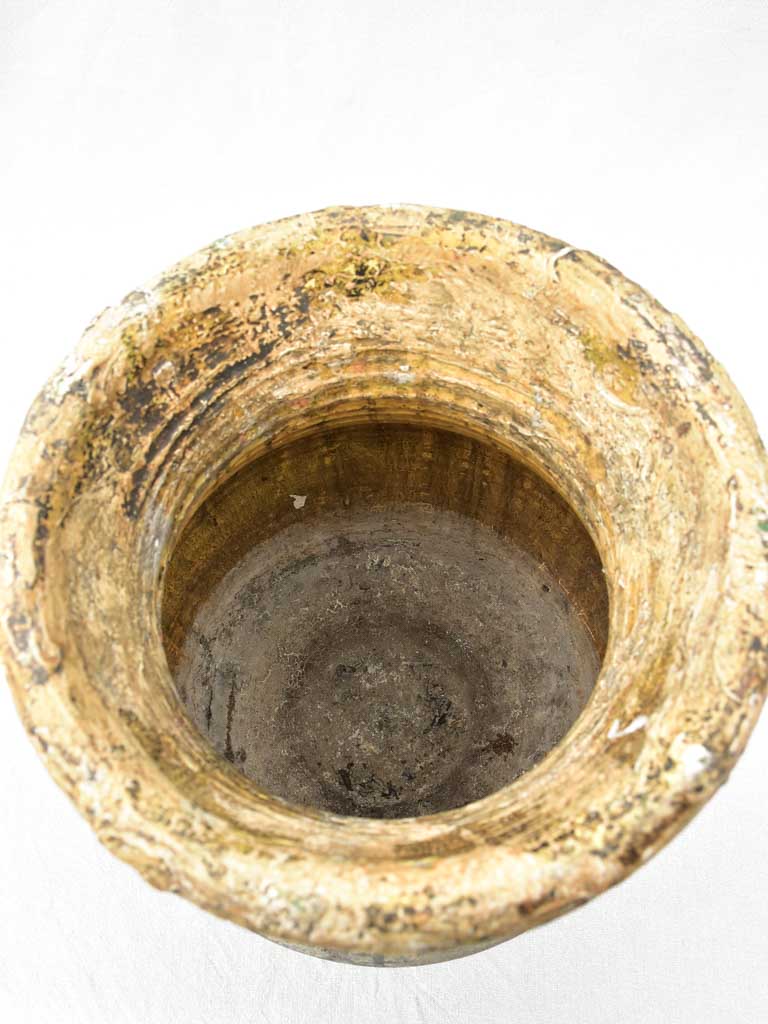 Small rustic antique olive jar 15¼"