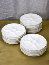 Set of 18 antique white oyster plates - Gien, French