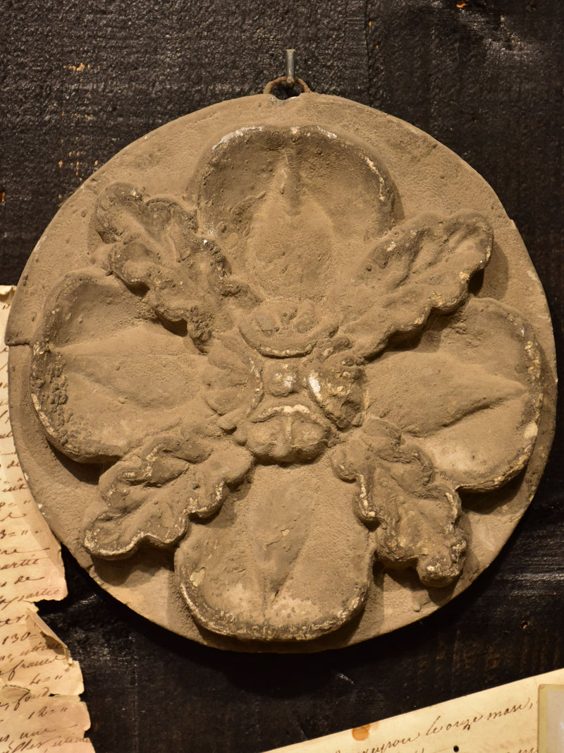 Antique French plaster mould - flower
