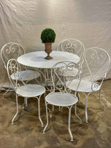 Antique French garden setting - round table and five chairs