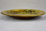 Six terracotta plates with green and yellow glaze 9½"