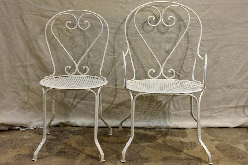 Antique French garden setting - round table and five chairs