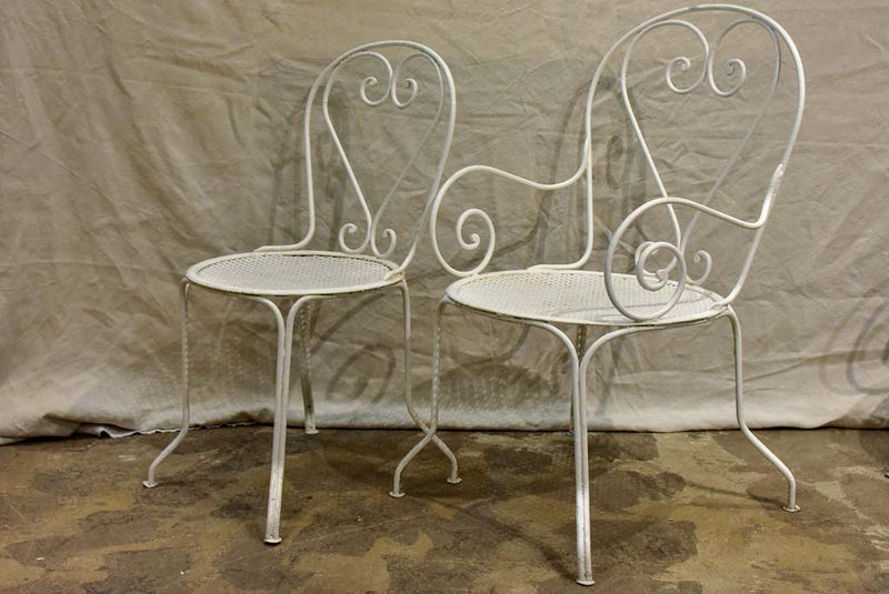 Antique French garden setting - round table and five chairs