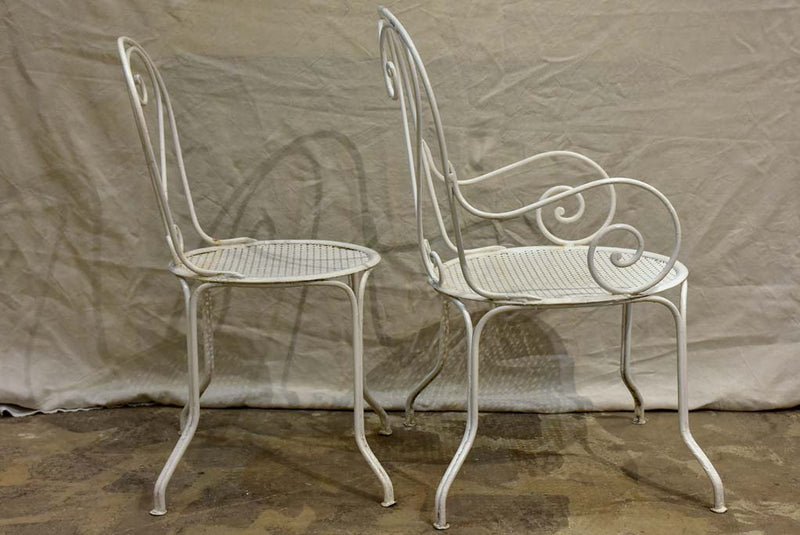 Antique French garden setting - round table and five chairs