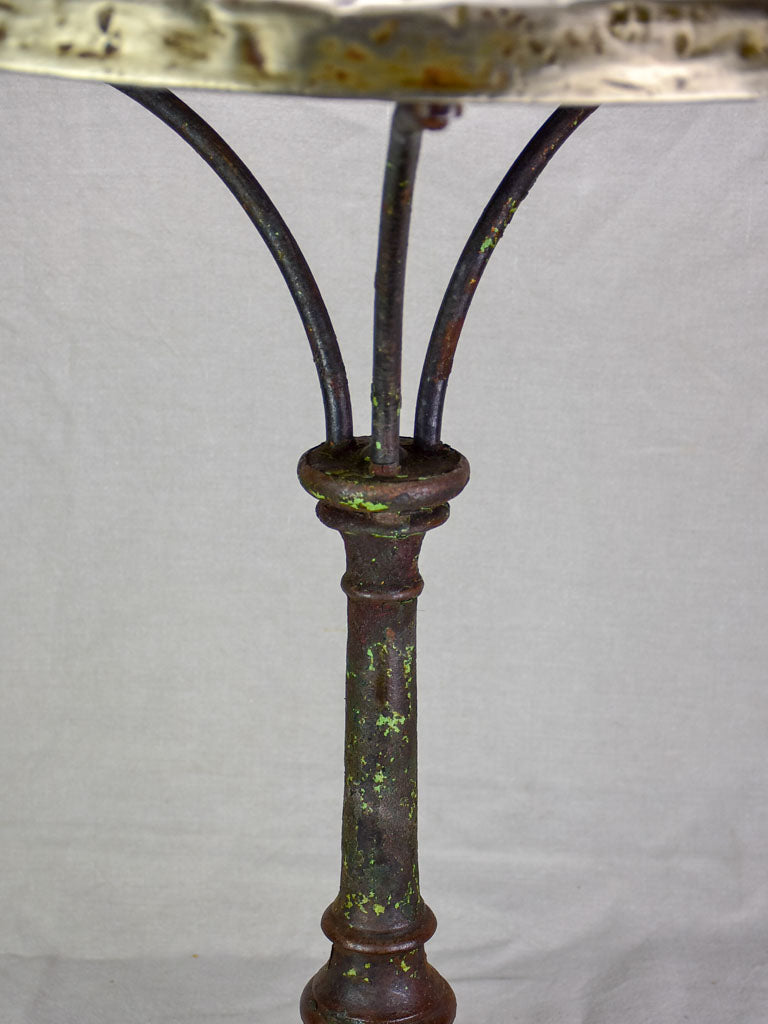 Antique French bistro table with stone top - Grenoble