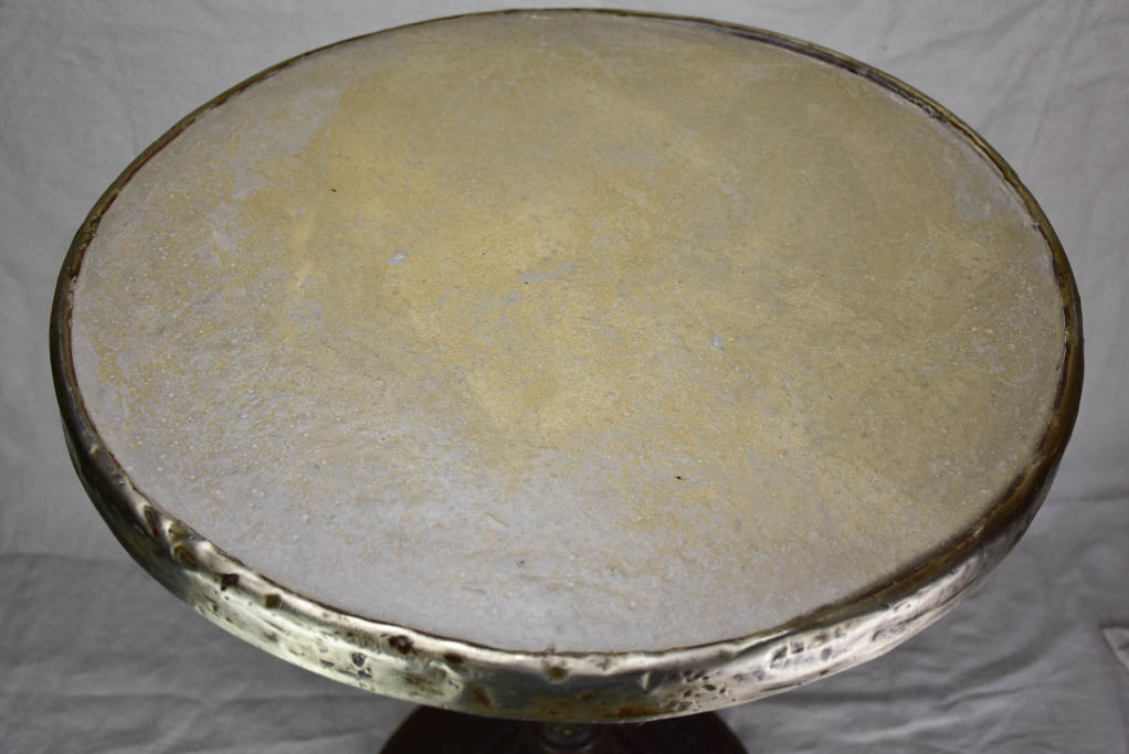 Antique French bistro table with stone top - Grenoble