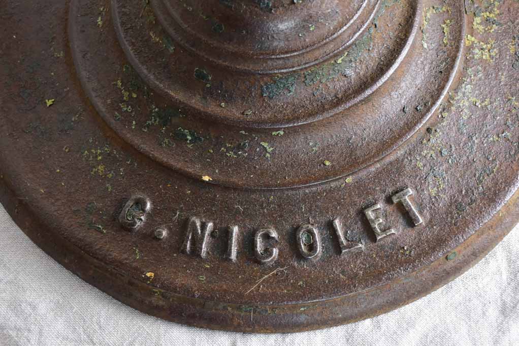 Antique French bistro table with stone top - Grenoble
