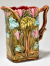 Early 20th Century Barbotine pitcher - floral