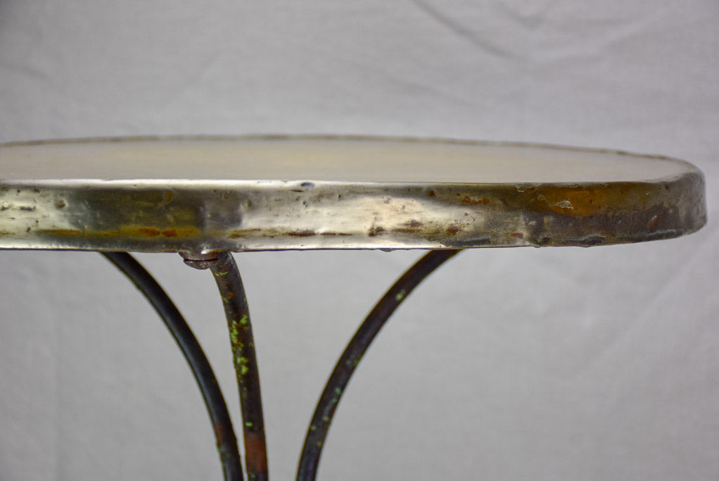Antique French bistro table with stone top - Grenoble