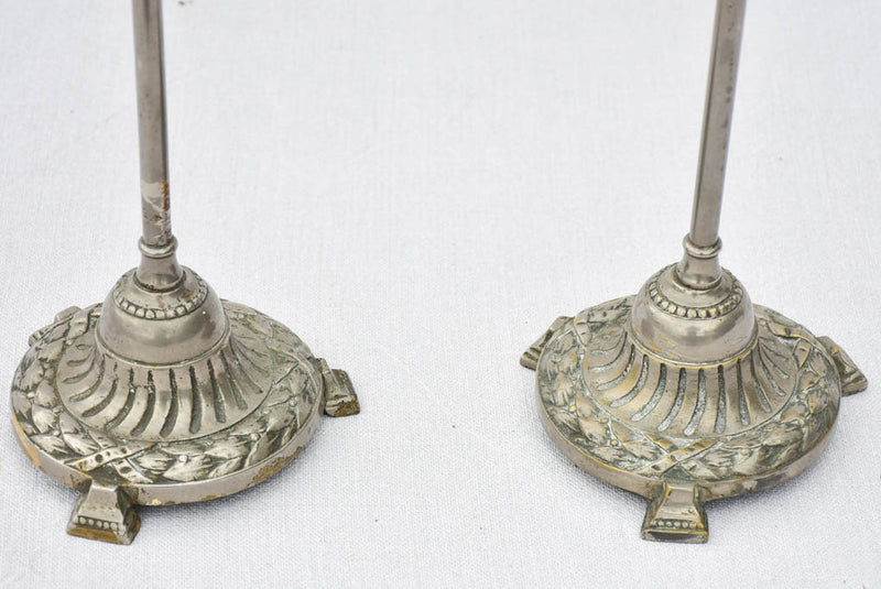 Pair of antique French metal hat stands 24½"
