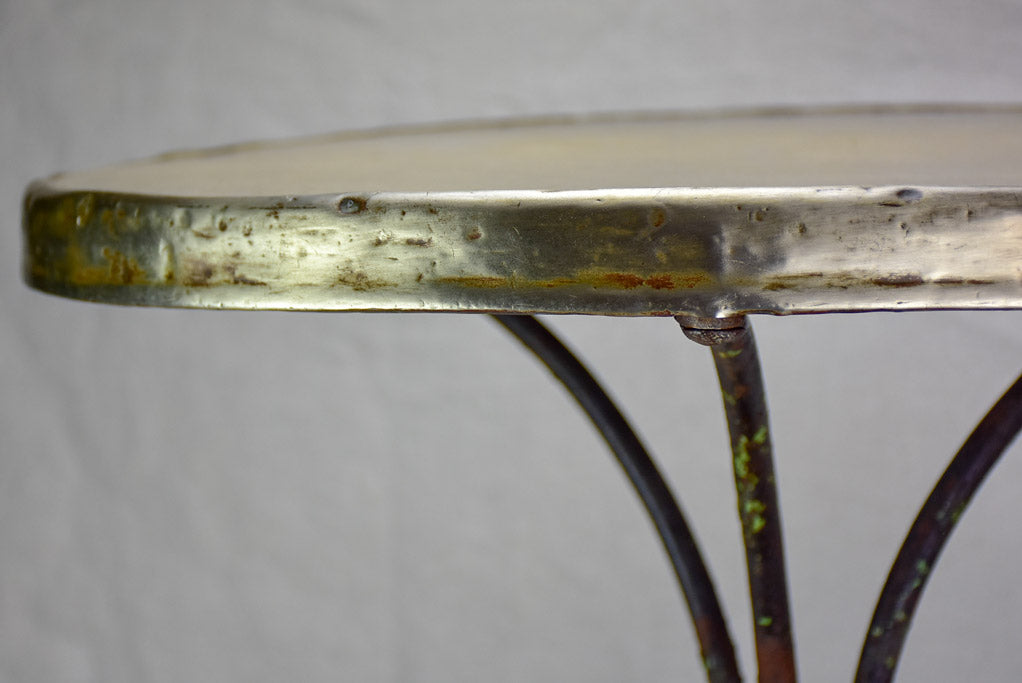 Antique French bistro table with stone top - Grenoble