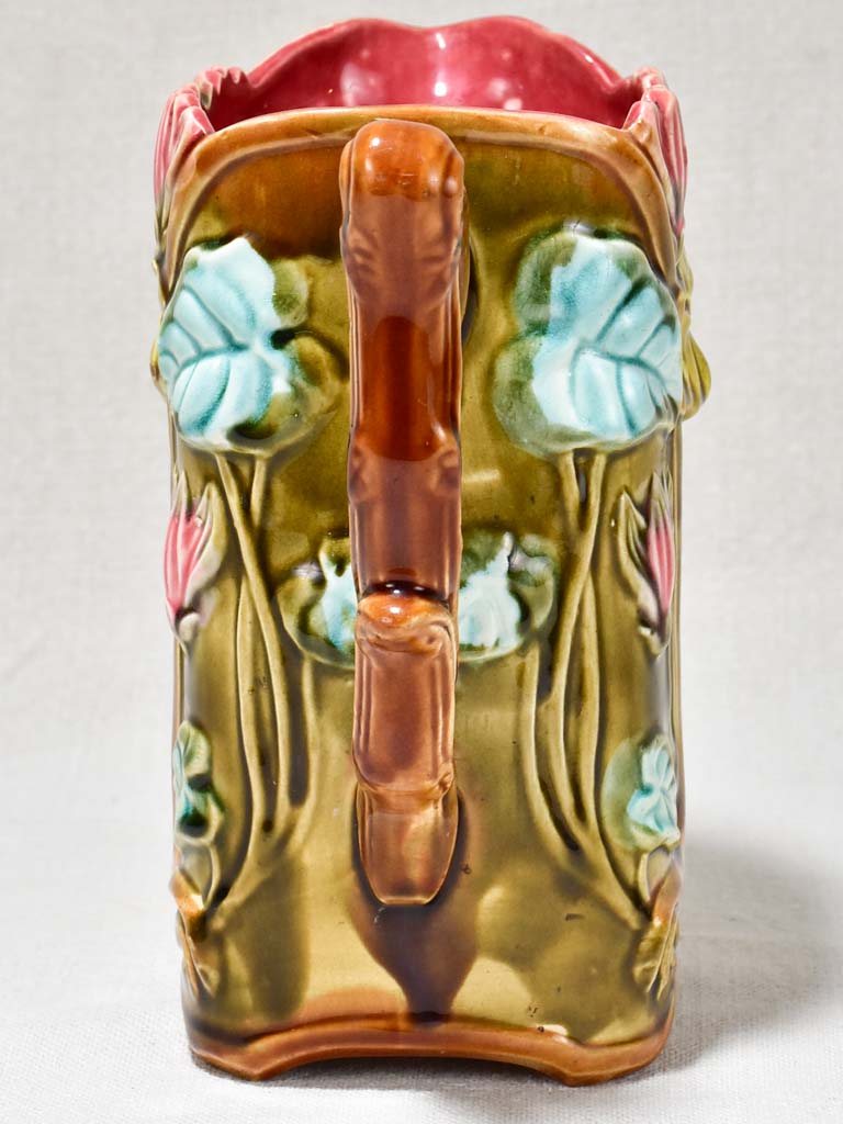 Early 20th Century Barbotine pitcher - floral