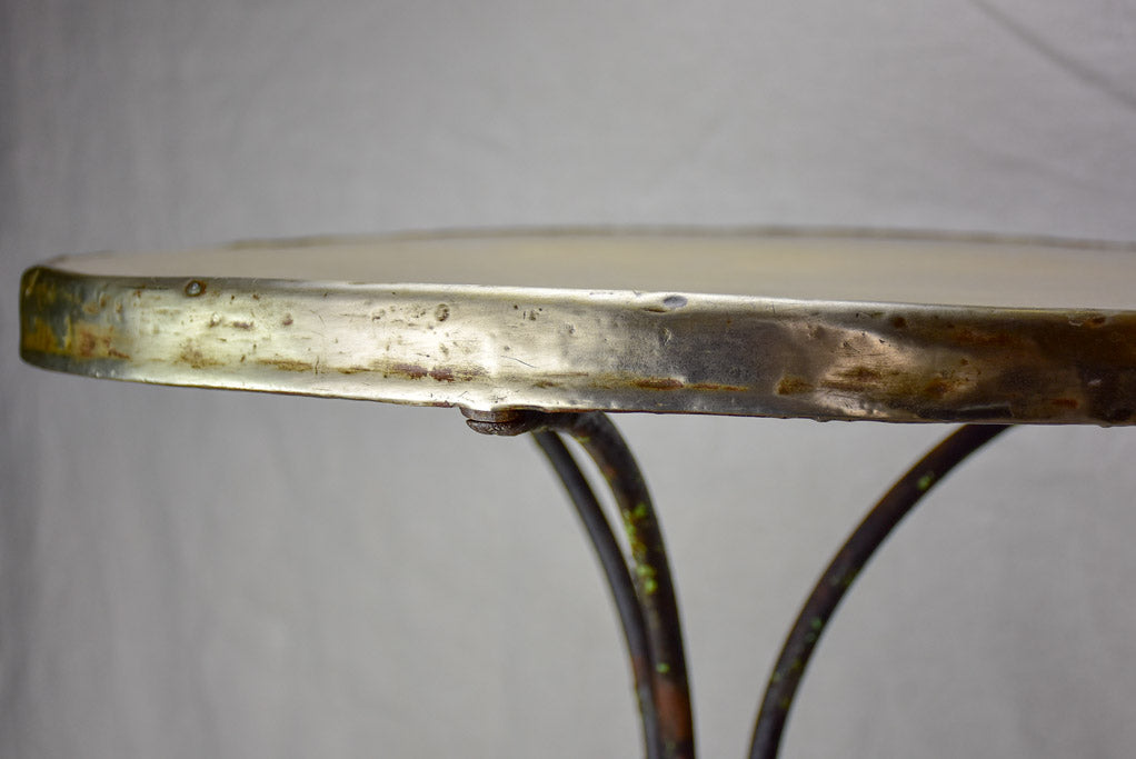 Antique French bistro table with stone top - Grenoble