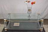 Large 1970's glass coffee table with balustrade style legs 32¾" x 52¼"