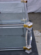 Large 1970's glass coffee table with balustrade style legs 32¾" x 52¼"