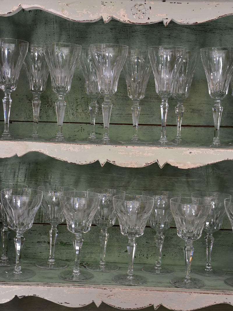 Set of twelve antique French crystal wine glasses – Chez Pluie