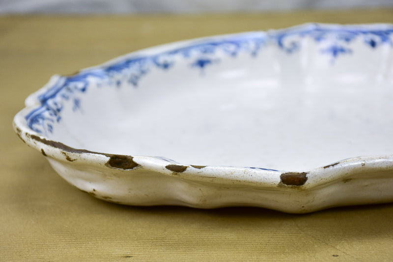 18th Century Moustiers platter - blue and white