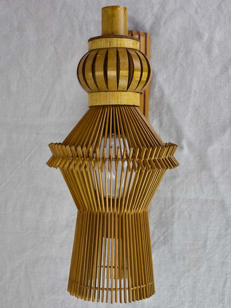 Mid century wall sconce made from fine bamboo