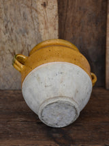 Confit pot, small, ocher glaze, 19th-century