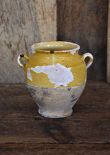 Confit pot, small, ocher glaze 5½", 19th-century
