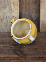 Confit pot, small, ocher glaze 5½", 19th-century