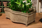 Flower pot stand, wicker, French, antique