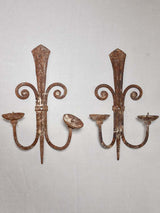 Pair of wrought iron wall sconces 17¼"