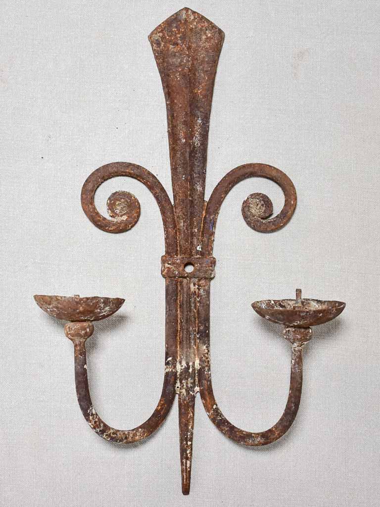 Pair of wrought iron wall sconces 17¼"