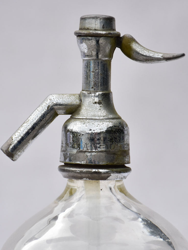 Clear early twentieth century seltzer siphon - Allans Montreal
