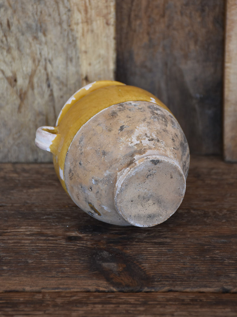 Confit pot, small, ocher glaze 5½", 19th-century
