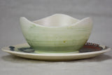 Vintage French hand painted fish service bowl 7½"