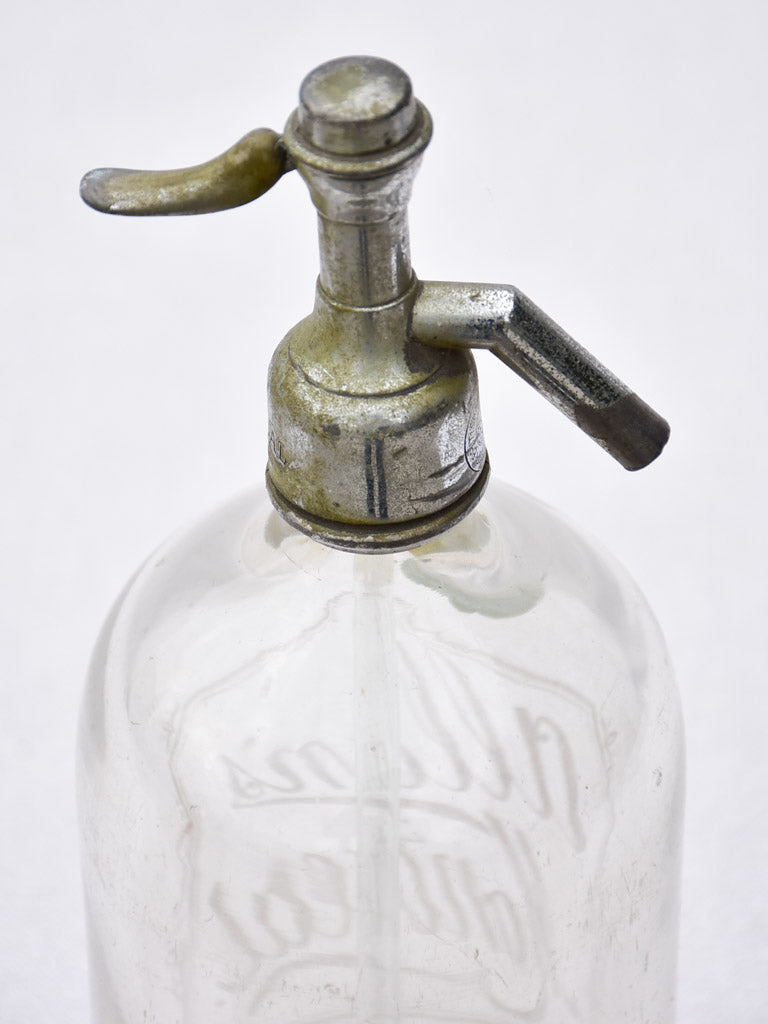 Clear early twentieth century seltzer siphon - Allans Montreal