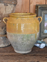 Confit pot, ocher glaze 12¼", late-19th-century
