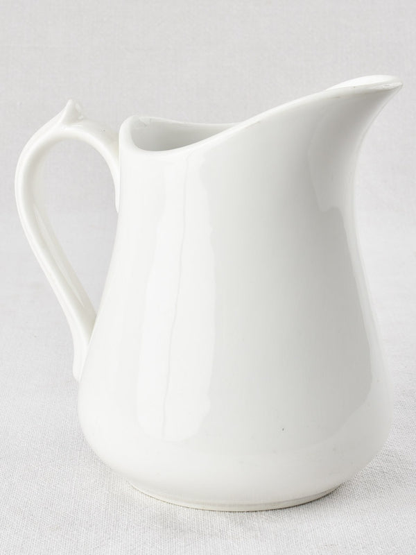 Two small milk pitchers with blue & white stripes - Martres