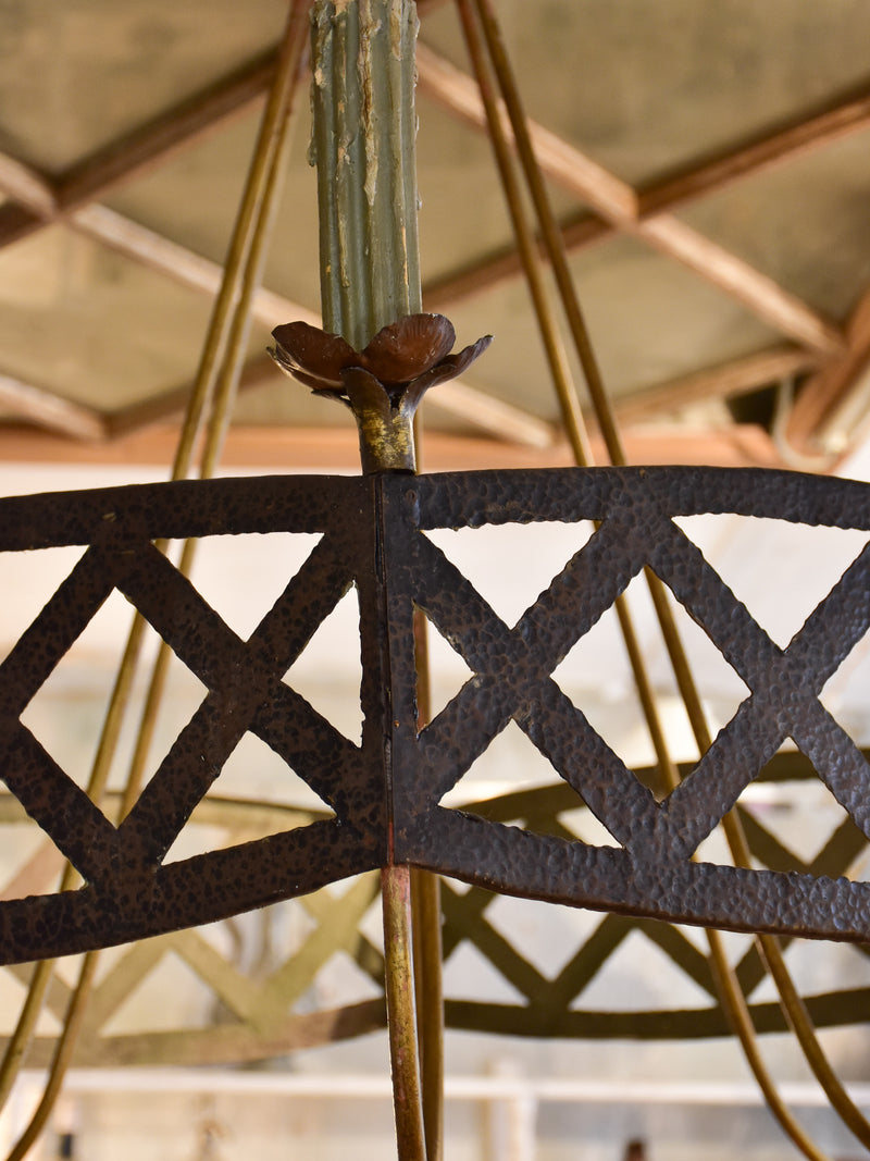 Large French wrought iron lustre