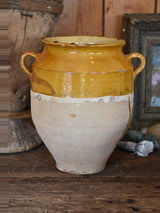 Large late 19th century French confit pot with ochre glaze - 12½"?