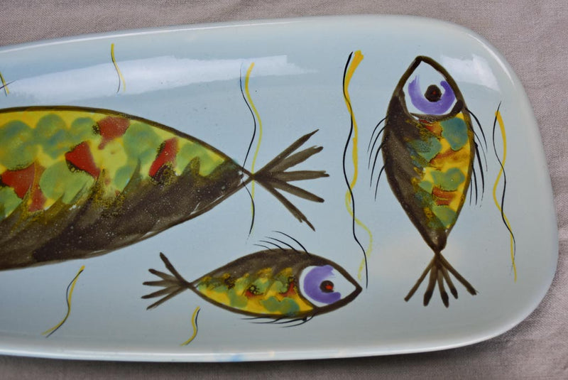 Two 1950's French hand-painted fish platters  (Pornic)