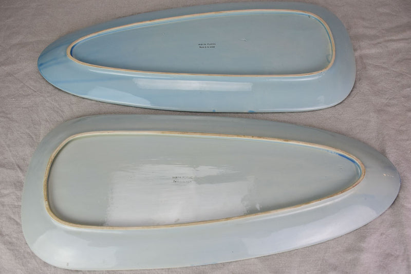 Two 1950's French hand-painted fish platters  (Pornic)