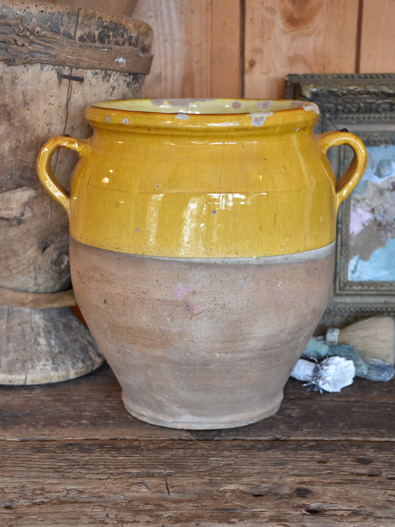 Large confit pot, ocher glaze, late-19th-century