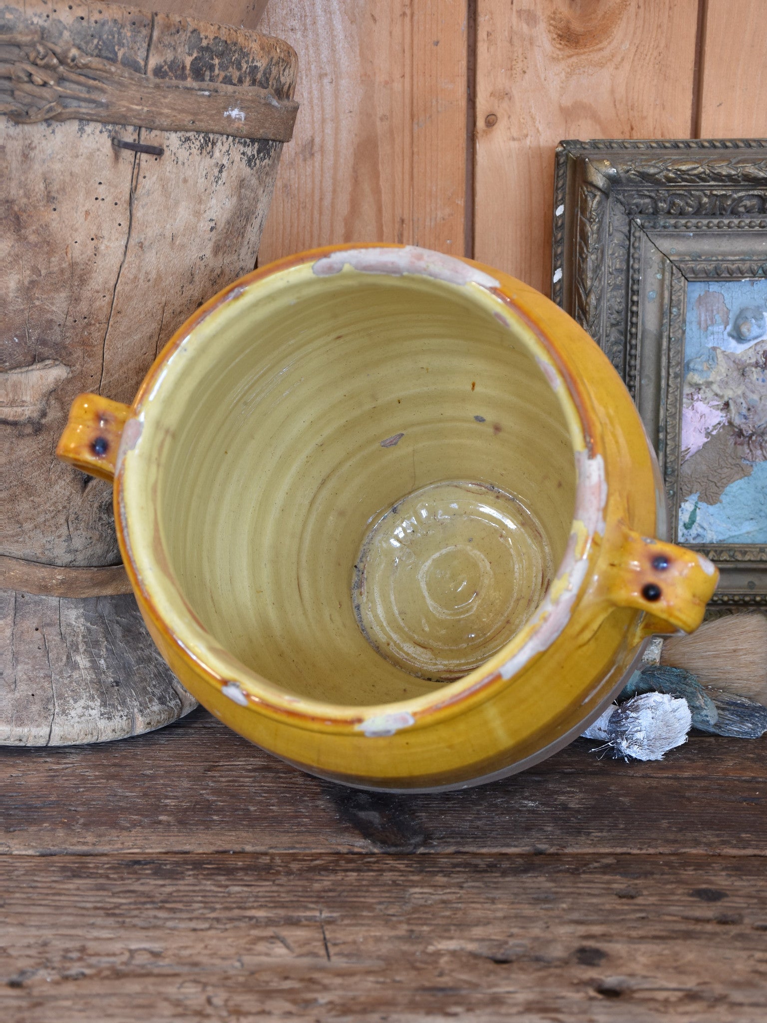 Large confit pot, ocher glaze, late-19th-century