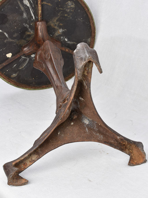 Art Nouveau bistro table - cast iron & opaline