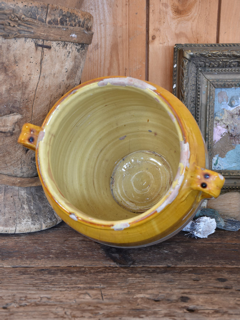 Large confit pot, ocher glaze, late-19th-century