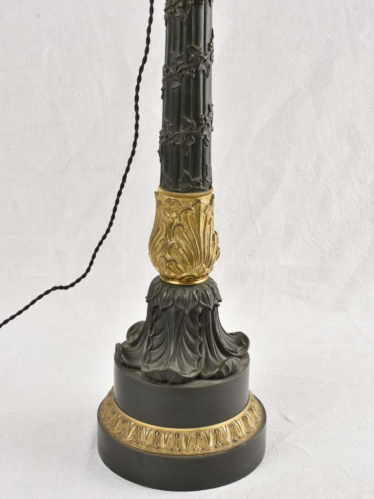 Marble and brass antique lamp