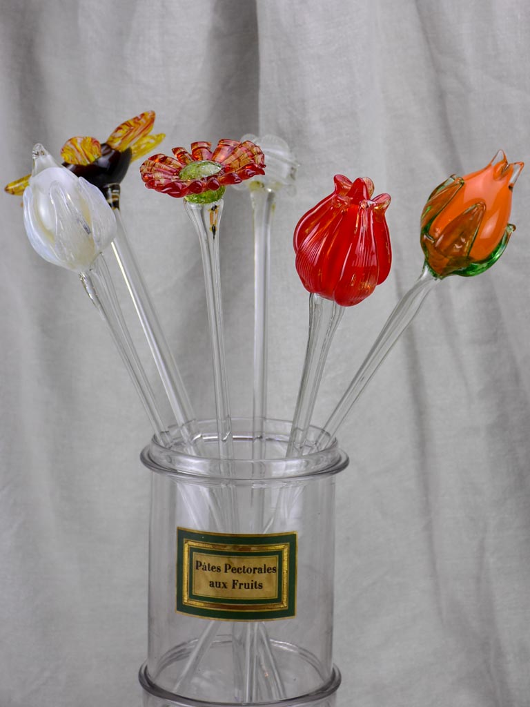 Collection of six 1960's Murano glass flowers 20"