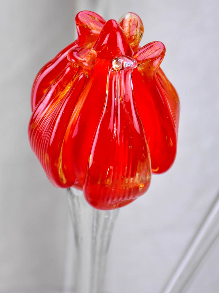 Collection of six 1960's Murano glass flowers 20"