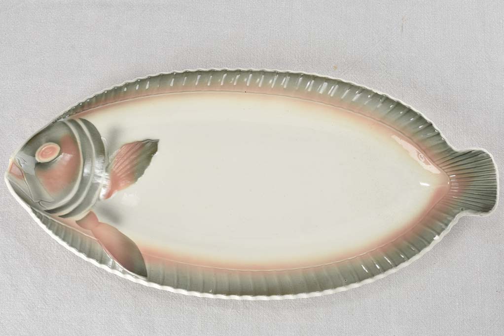 13 piece Digoin fish service, 1950s