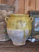 Confit pot, large, cream yellow glaze 19th-century