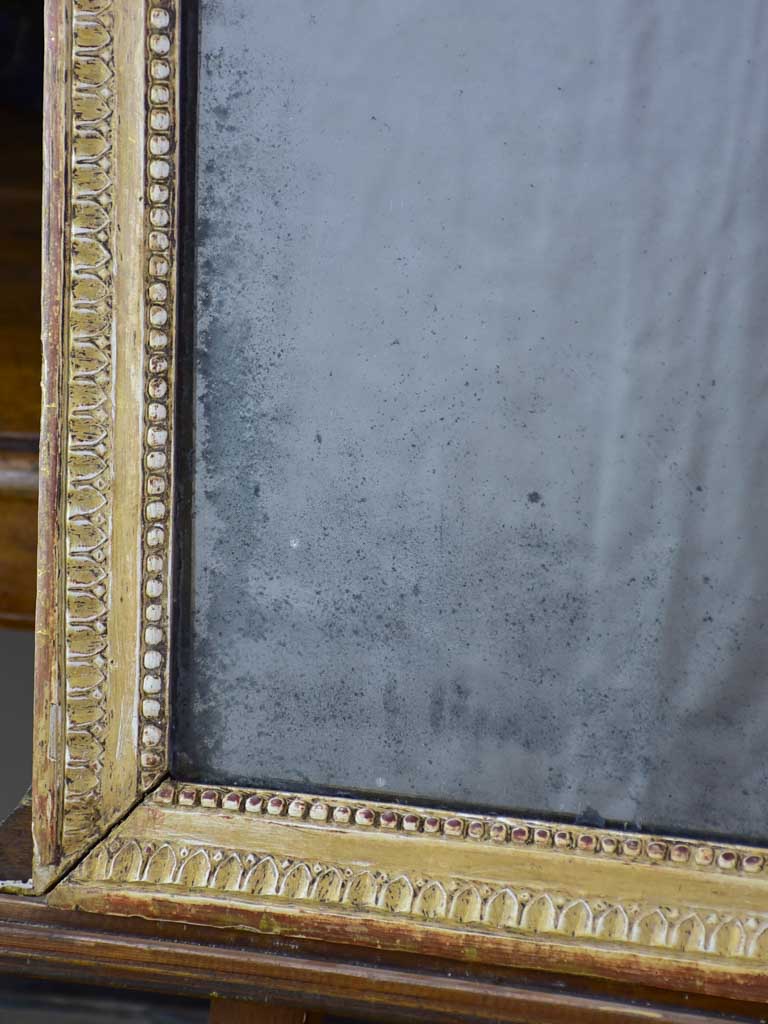 Louis XVI 18th-century rectangular mirror with beige and gold frame 22¾" x 30¾"
