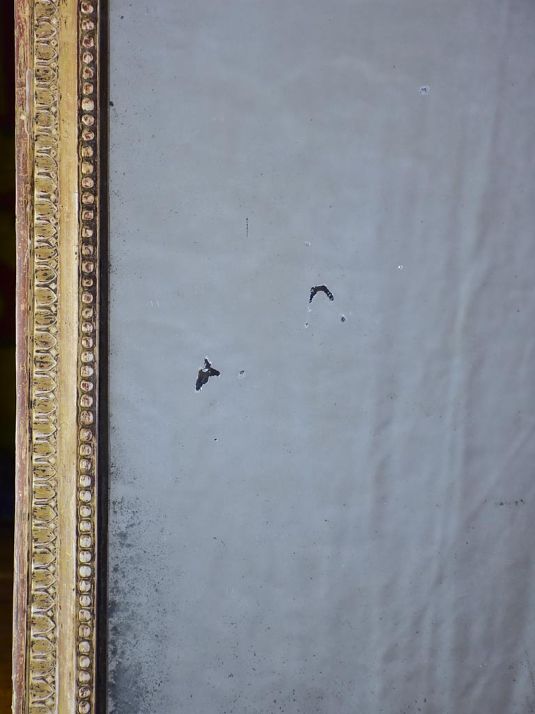Louis XVI 18th-century rectangular mirror with beige and gold frame 22¾" x 30¾"