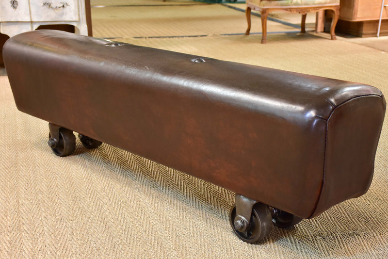 Vintage leather gym horse - bench seat